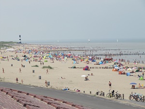 Zicht op het strand